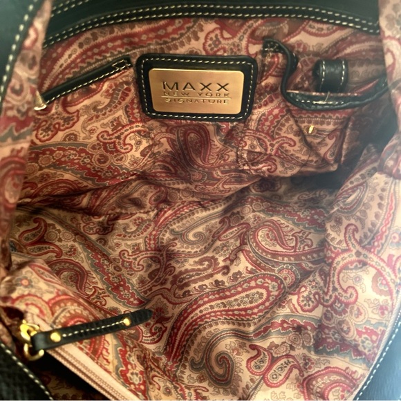 NWT MAXX New York Signature Spacious Genuine Leather Tote & Shoulder Bag - Picture 5 of 14